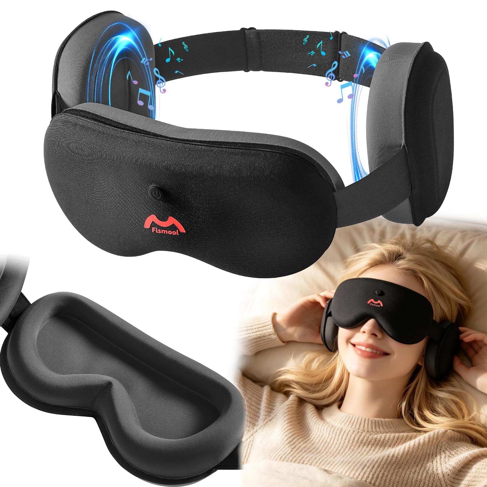 Fismool 3D Air Bluetooth Sleep Mask
