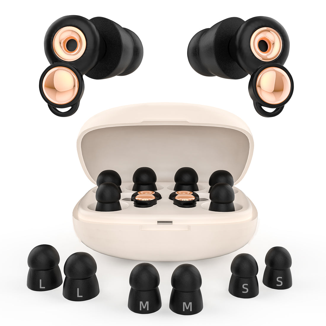 Fismool Earplugs-Black | Comfortable Sleep Earplugs