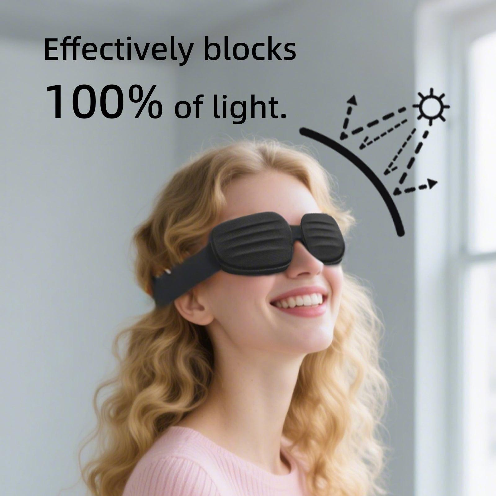 Fismool 3D Contoured Sleep Mask, 100% Blackout Eye Mask for Side Sleepers.