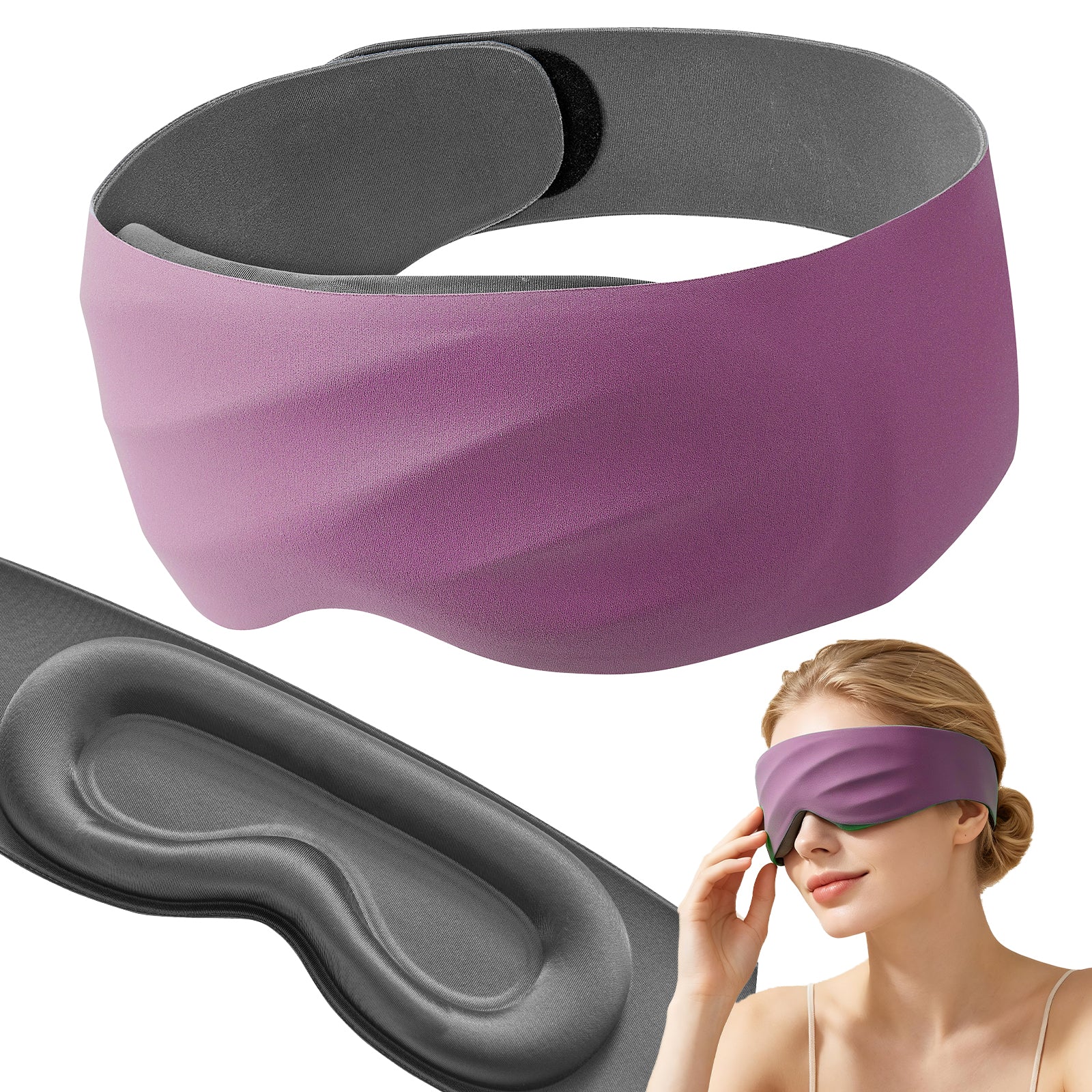 Fismool 3D Lavender Aromatherapy Blackout Sleep Mask