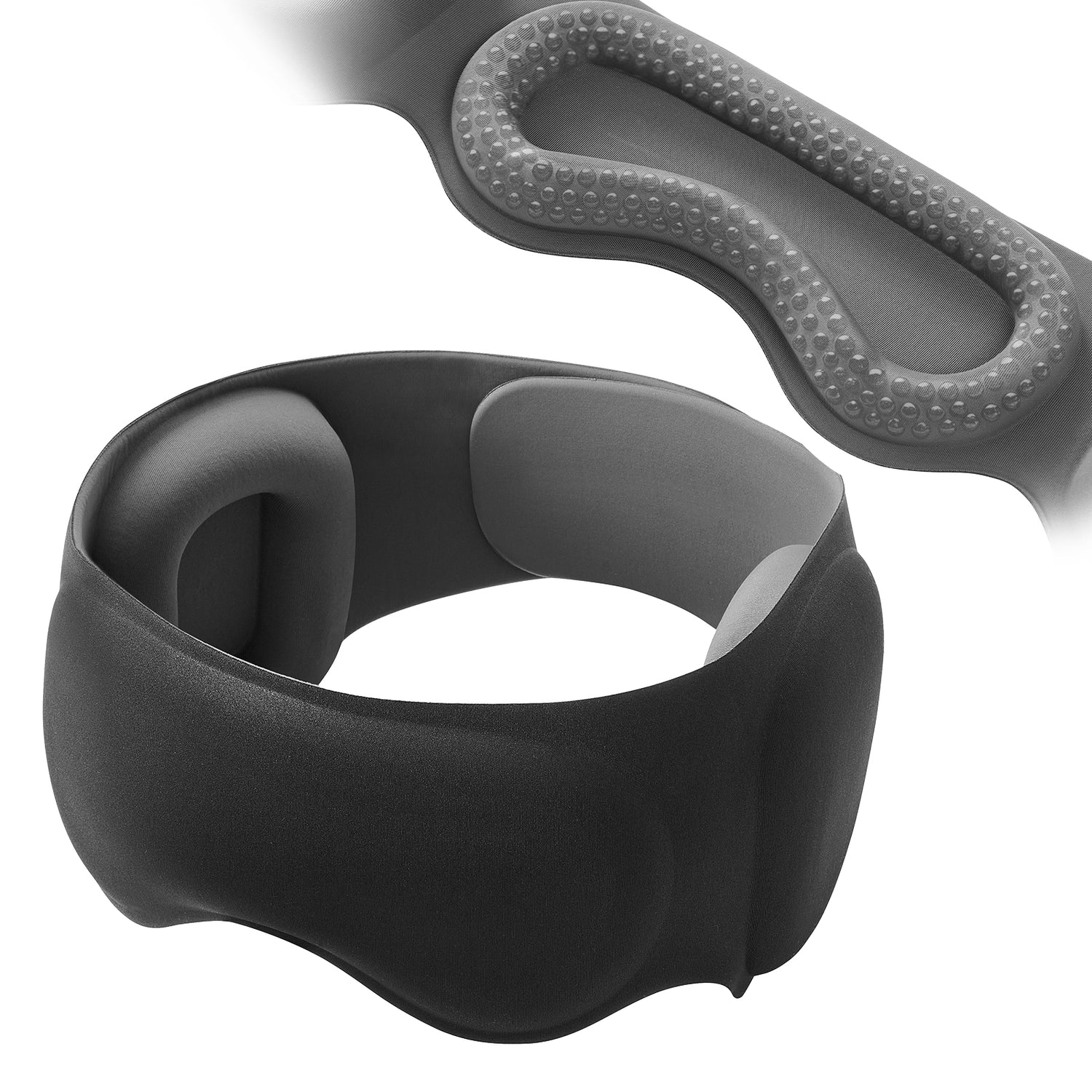 Fismool 3D soundproof sleep mask nose bridge details for 100% blackout