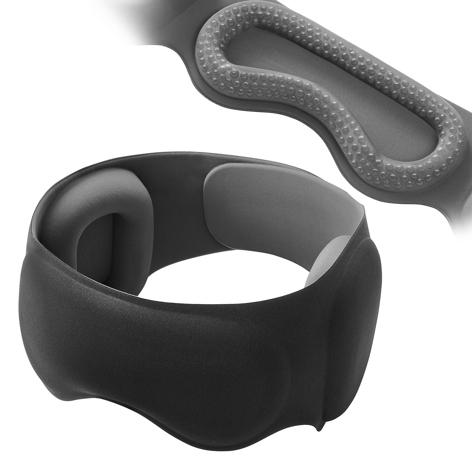 Fismool 3D Contoured Sleep Mask, 100% Blackout Eye Mask for Side Sleepers.