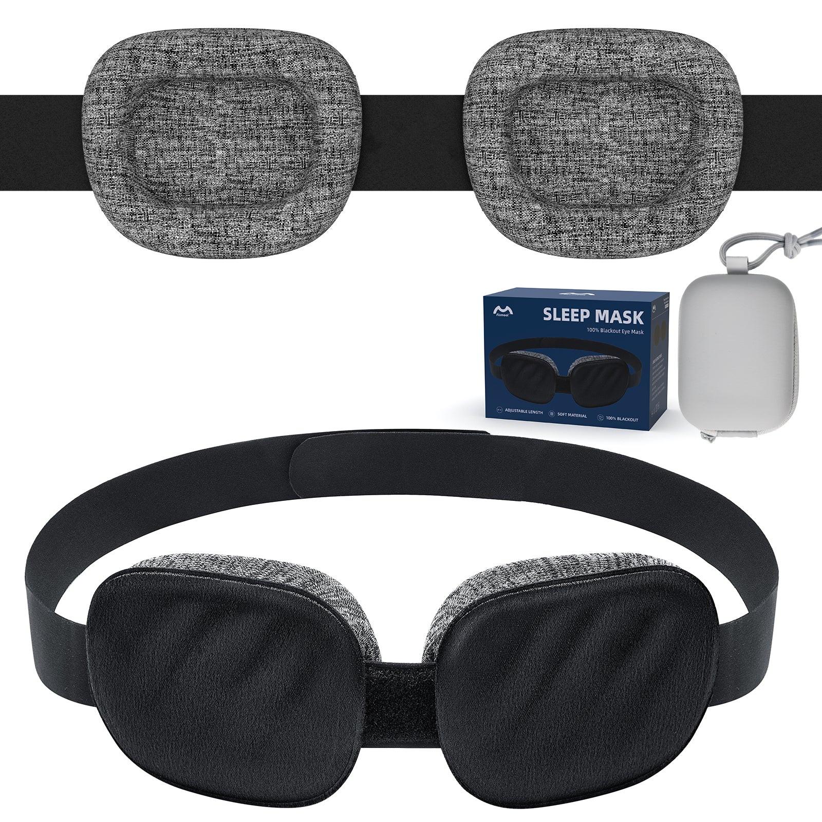 Fismool 3D Contoured Sleep Mask, 100% Blackout Eye Mask for Side Sleepers.