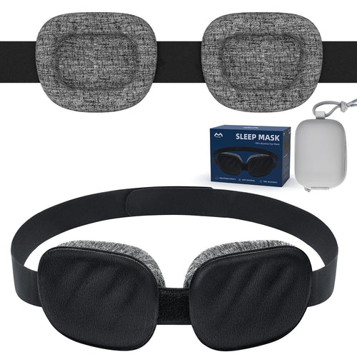 Fismool 3D Contoured Sleep Mask, 100% Blackout Eye Mask for Side Sleepers.