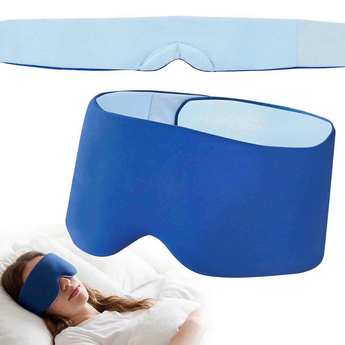 Fismool Weighted Hot & Cold Therapy Eye Mask | 2-in-1 Removable Mineral Salt & Cooling Gel Sleep Mask