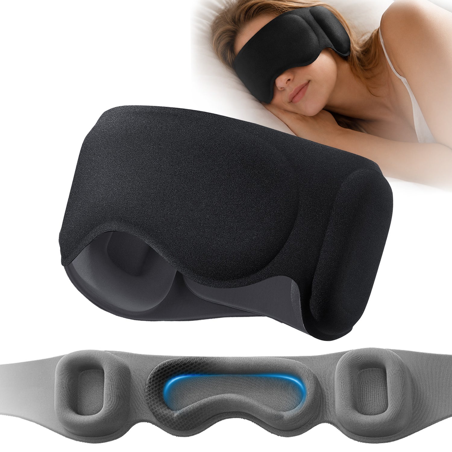 Fismool 3D Soundproof Blackout Sleep Mask