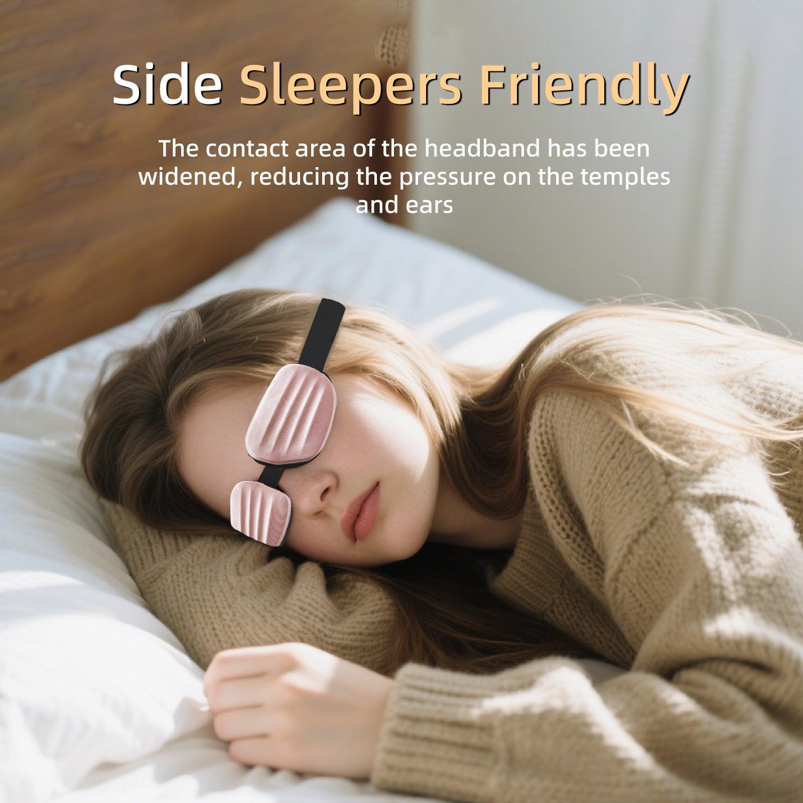 Fismool 3D Contoured Sleep Mask, 100% Blackout Eye Mask for Side Sleepers.