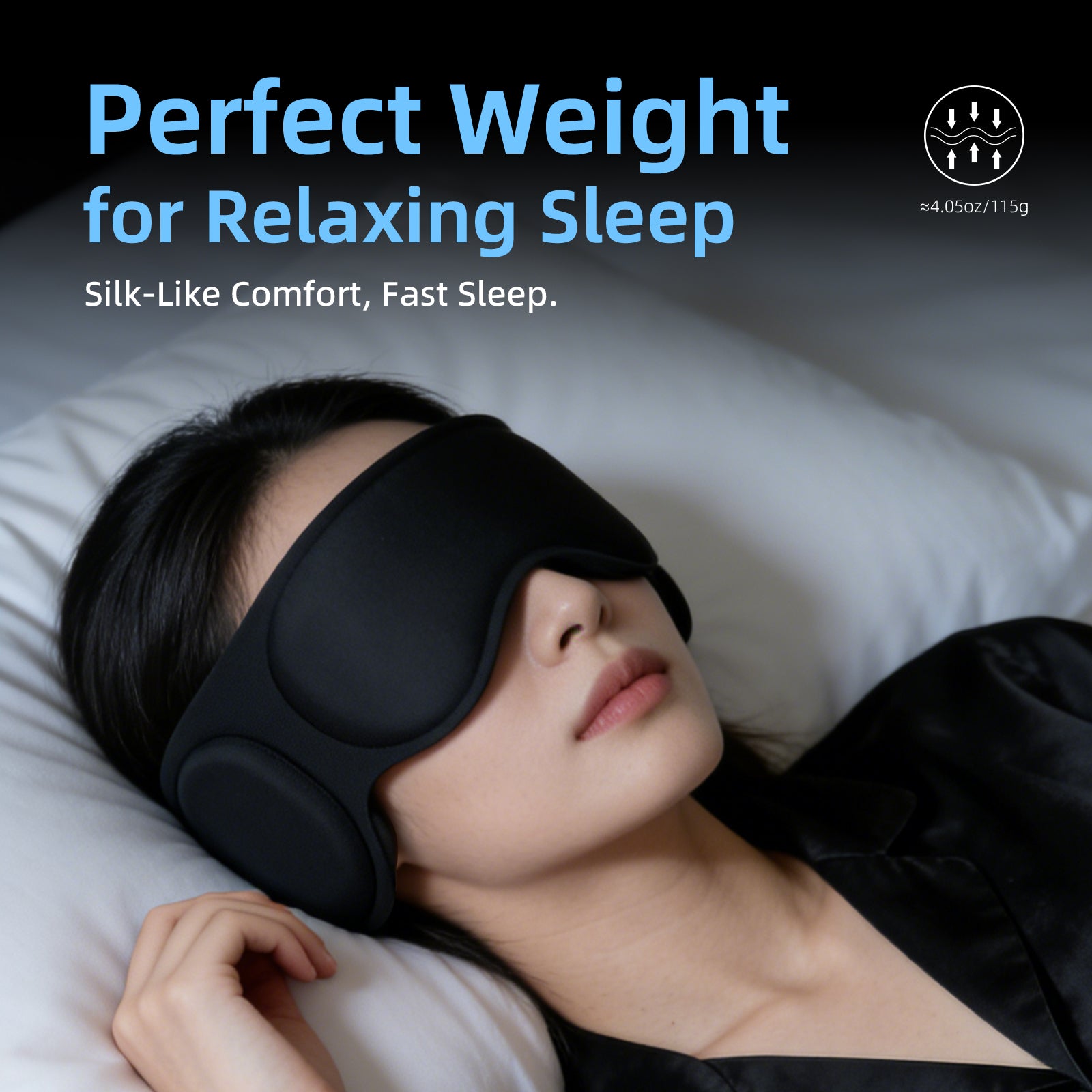Ultra-thin side panels of Fismool sleep mask for side sleepers