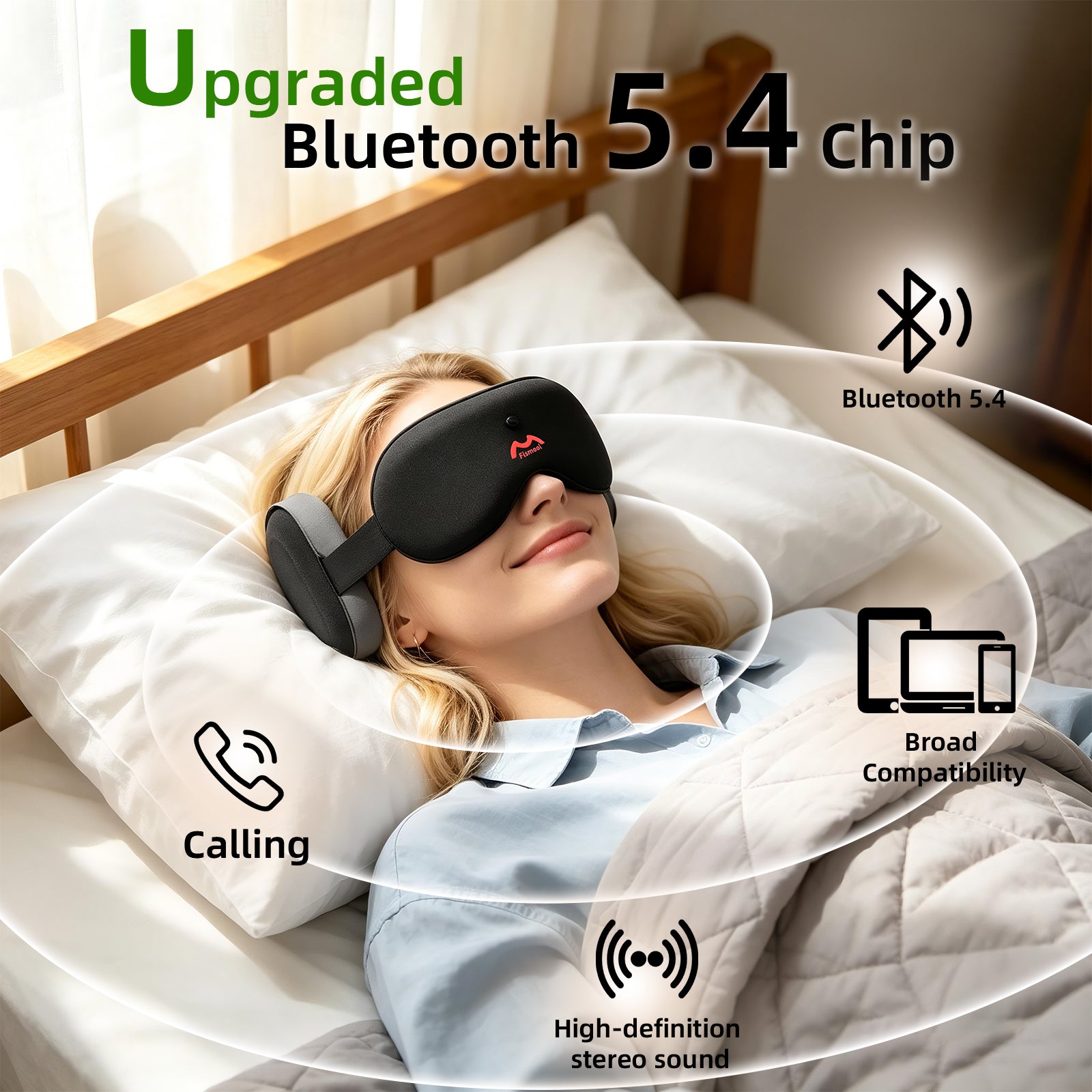 Fismool 3D Air Bluetooth Sleep Mask