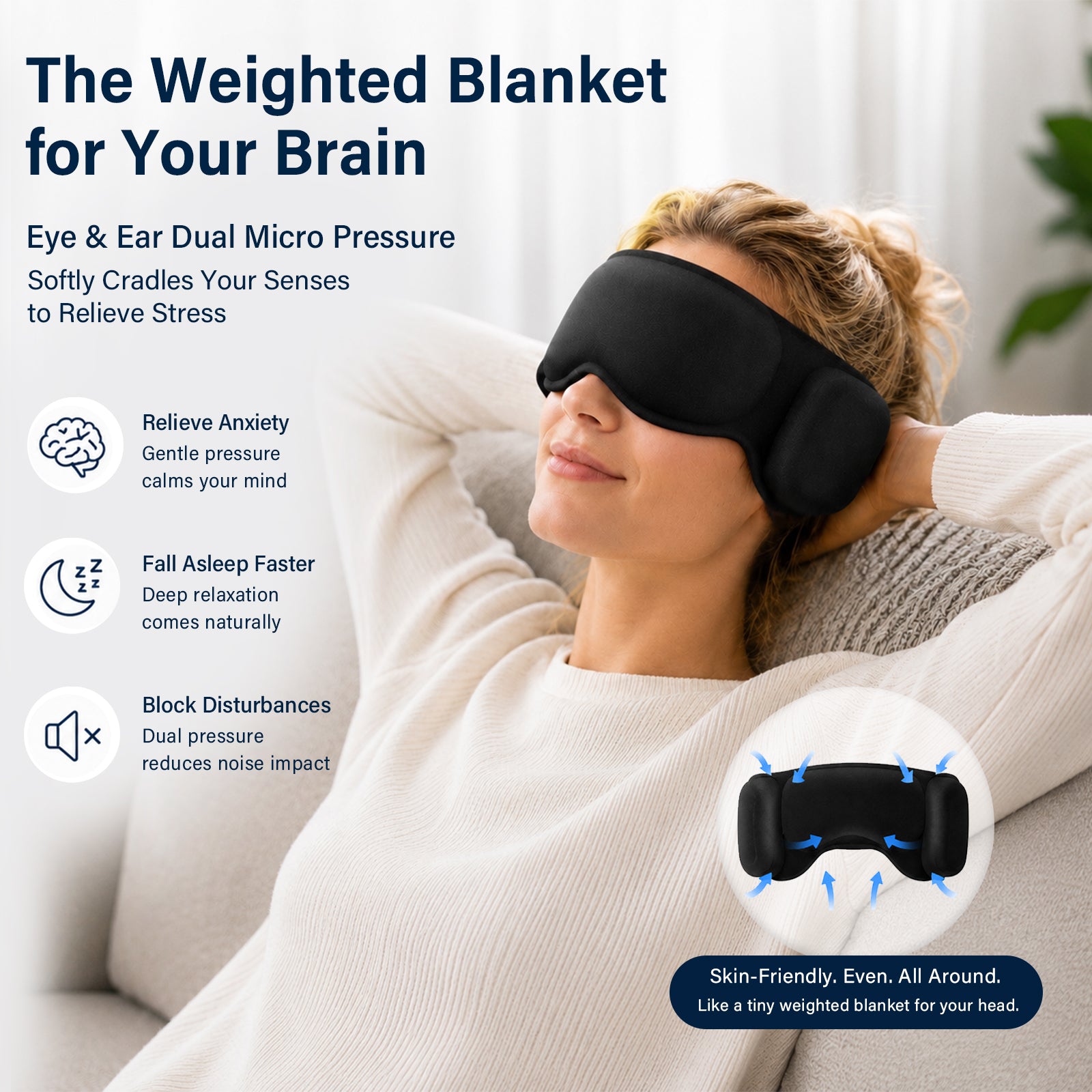 Fismool 3D Soundproof Blackout Sleep Mask