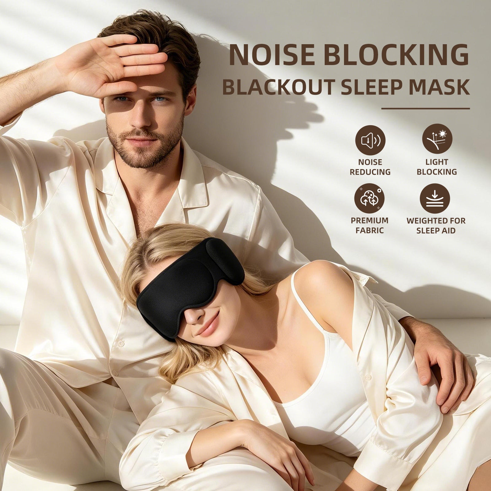 Fismool 3D Soundproof Blackout Sleep Mask