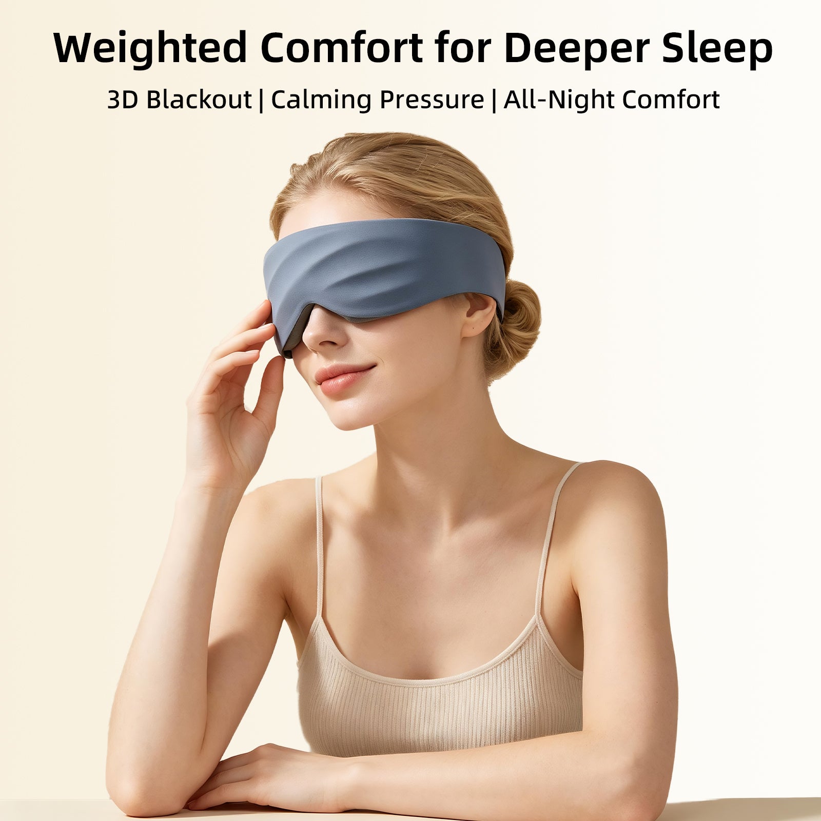 Fismool 3D Contoured Sleep Mask, 100% Blackout Eye Mask for Side Sleepers.
