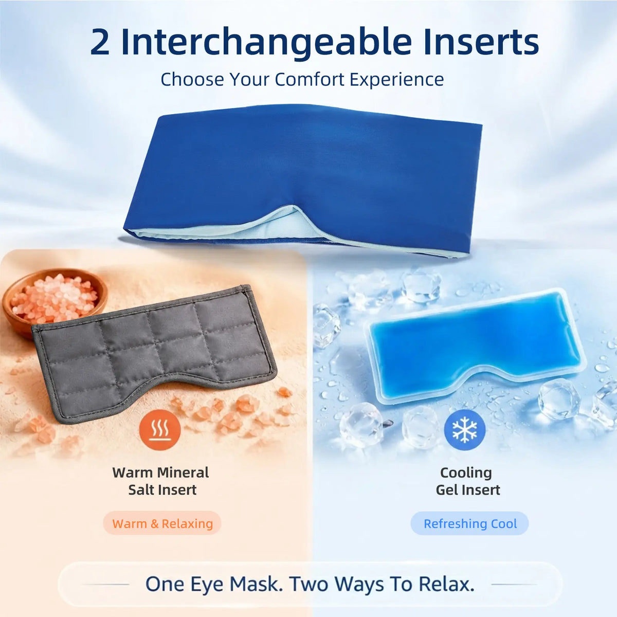 Fismool Weighted Hot & Cold Therapy Eye Mask | 2-in-1 Removable Mineral Salt & Cooling Gel Sleep Mask