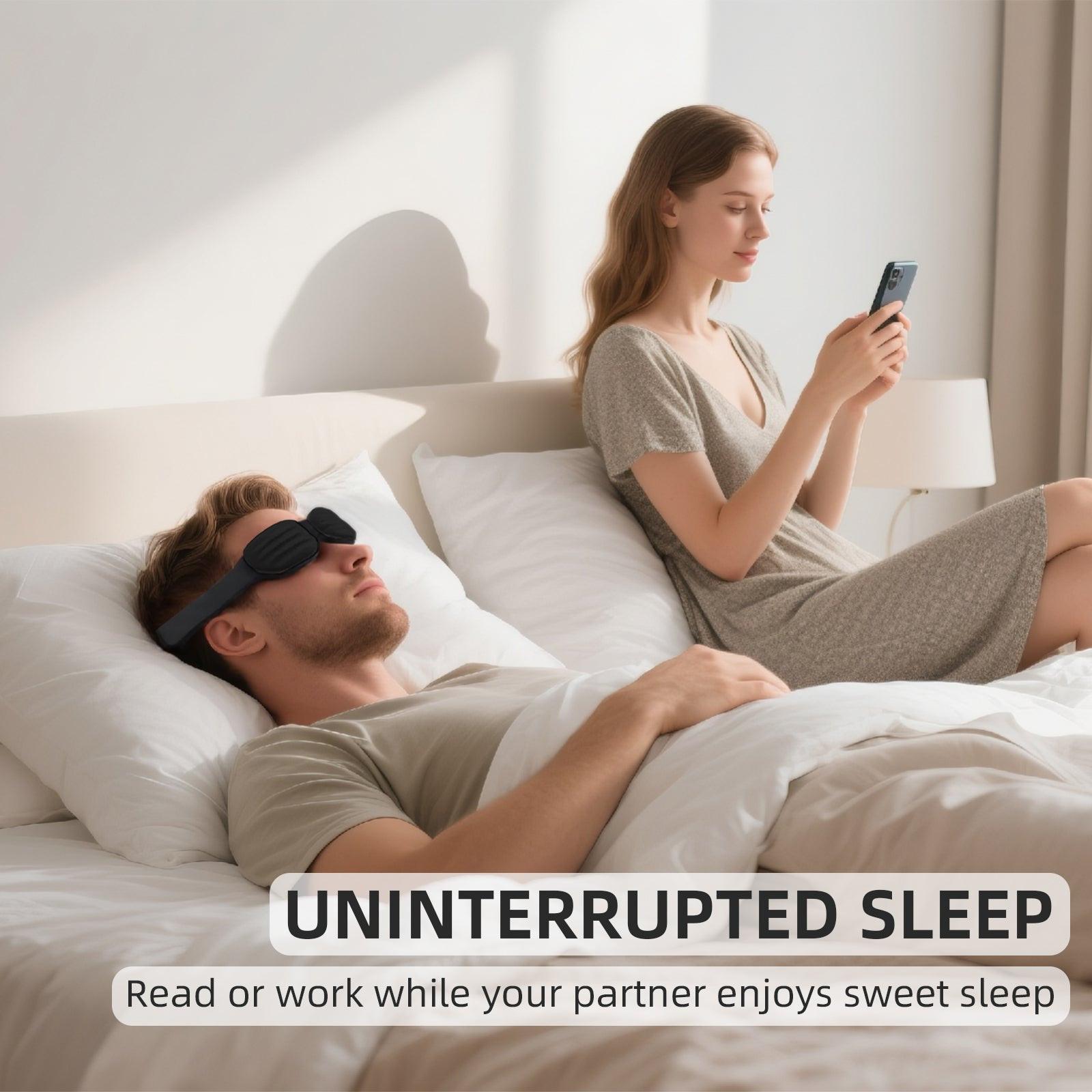 Fismool 3D Contoured Sleep Mask, 100% Blackout Eye Mask for Side Sleepers.