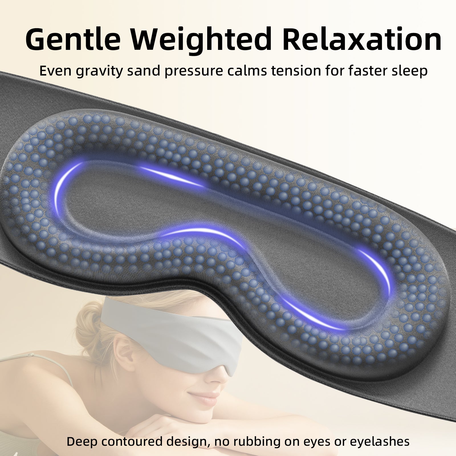 Fismool 3D Contoured Sleep Mask, 100% Blackout Eye Mask for Side Sleepers.