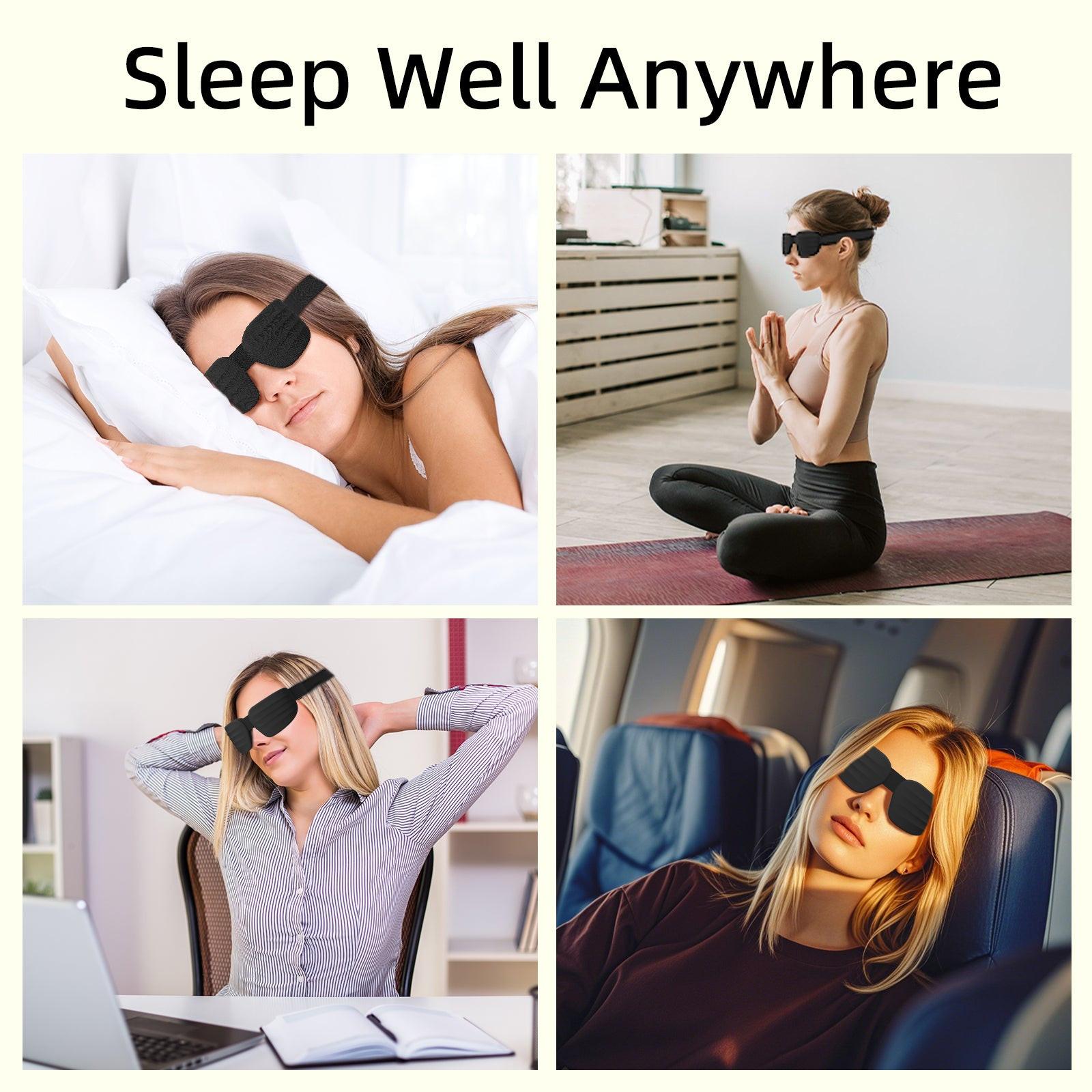 Fismool 3D Contoured Sleep Mask, 100% Blackout Eye Mask for Side Sleepers.