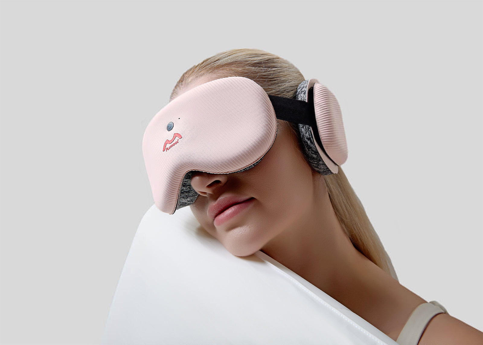 Fismool Sound Sleep Mask designed for side sleepers, ensuring perfect fit and comfort without pressure on your face for deeper rest.