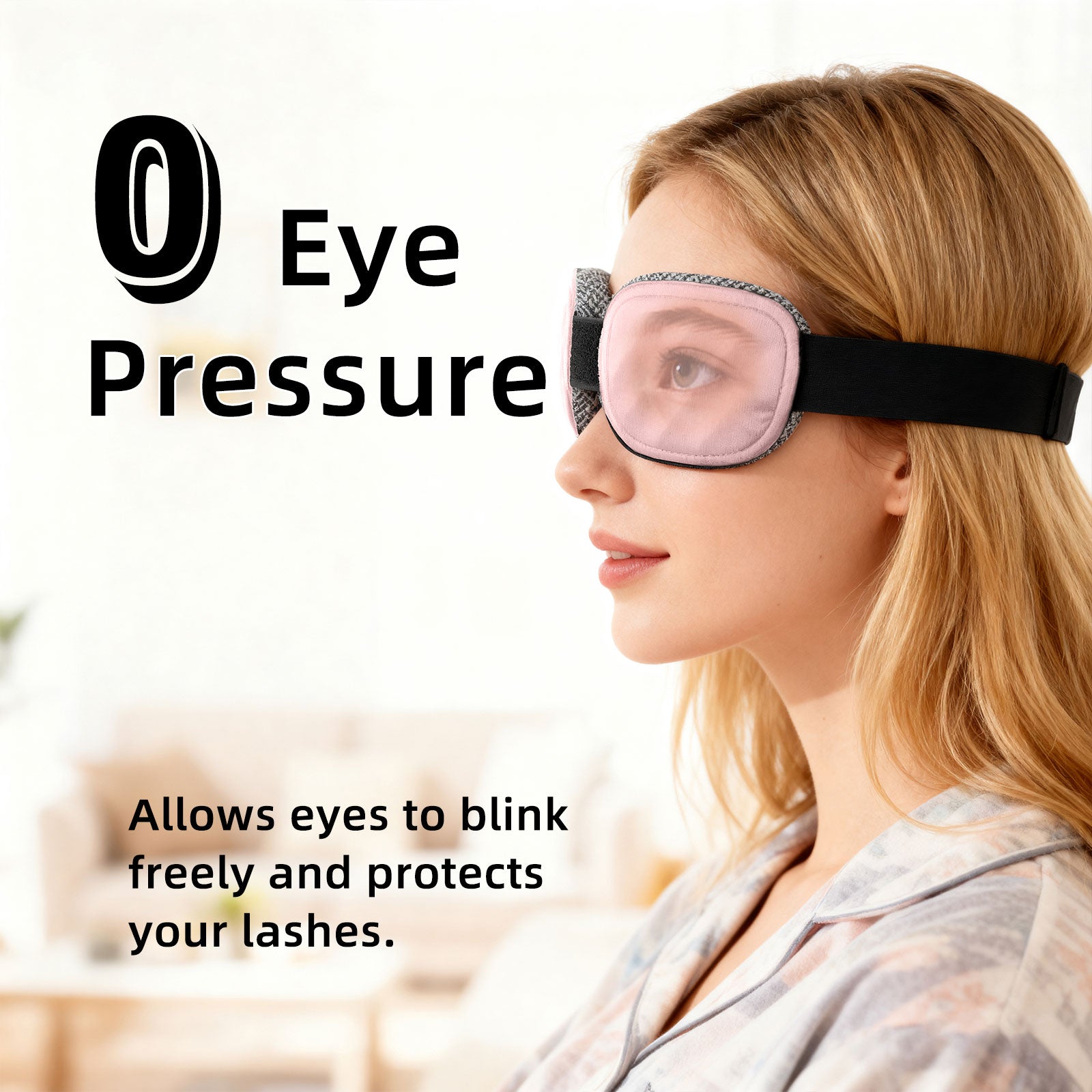 Pink Fismool 202 sleep mask with deep contoured eye cups that protect long lashes