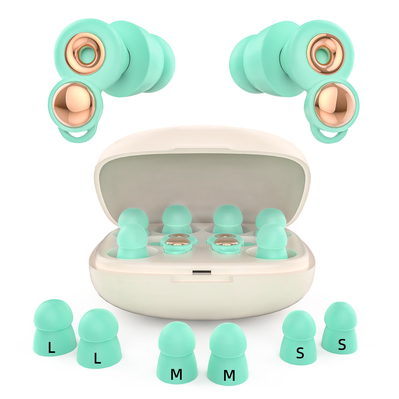 Fismool Earplugs – Soft Silicone Noise Cancelling Earplugs in Green for Sleep, Travel & Comfort