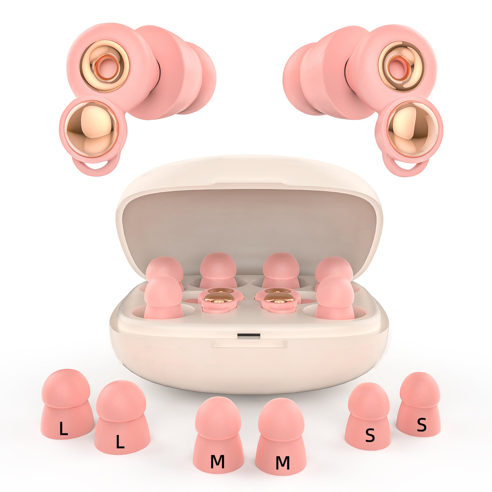 Fismool Earplugs – Soft Silicone Noise Cancelling Earplugs in Pink for Sleep, Travel & Comfort