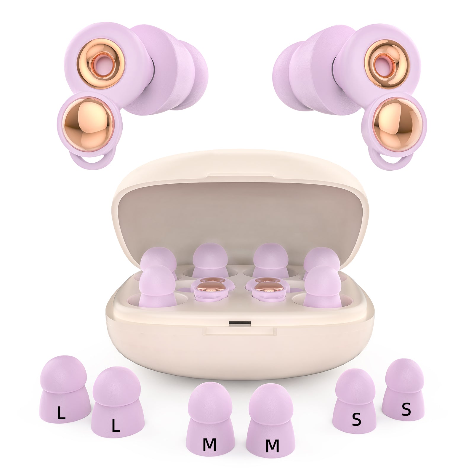 Fismool Earplugs – Soft Silicone Noise Cancelling Earplugs in Purple for Sleep, Travel & Comfort