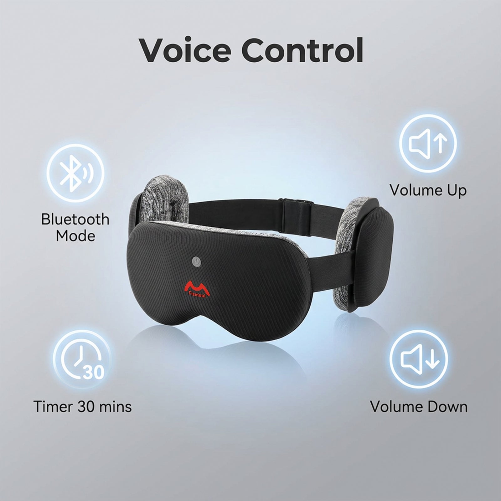 Bluetooth 5.4 sleep mask with voice control and timer function Fismool FS201