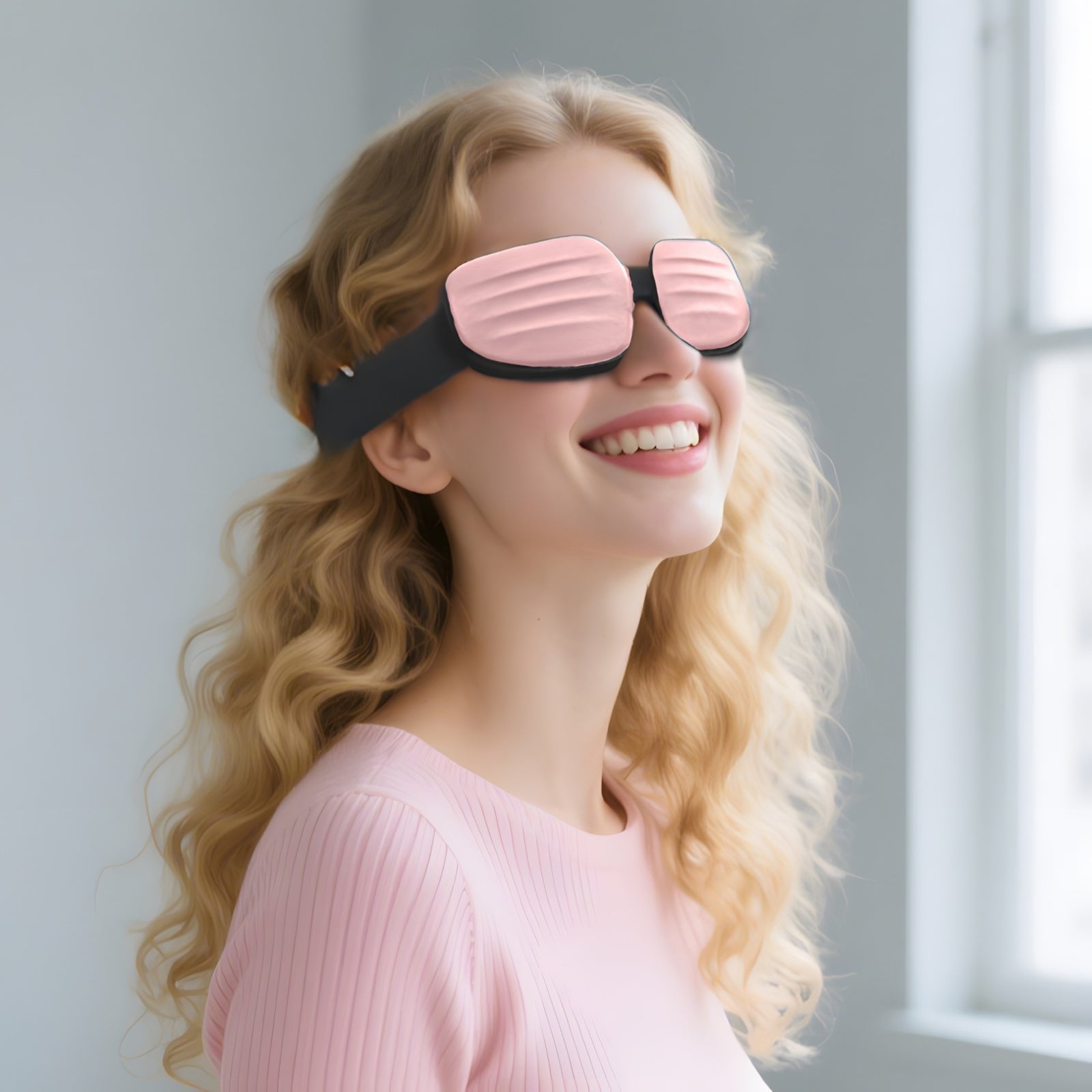 Fismool Pocket Sleep Mask 2.0 Pink | Includes mask, pouch, and user manual for easy storage and care