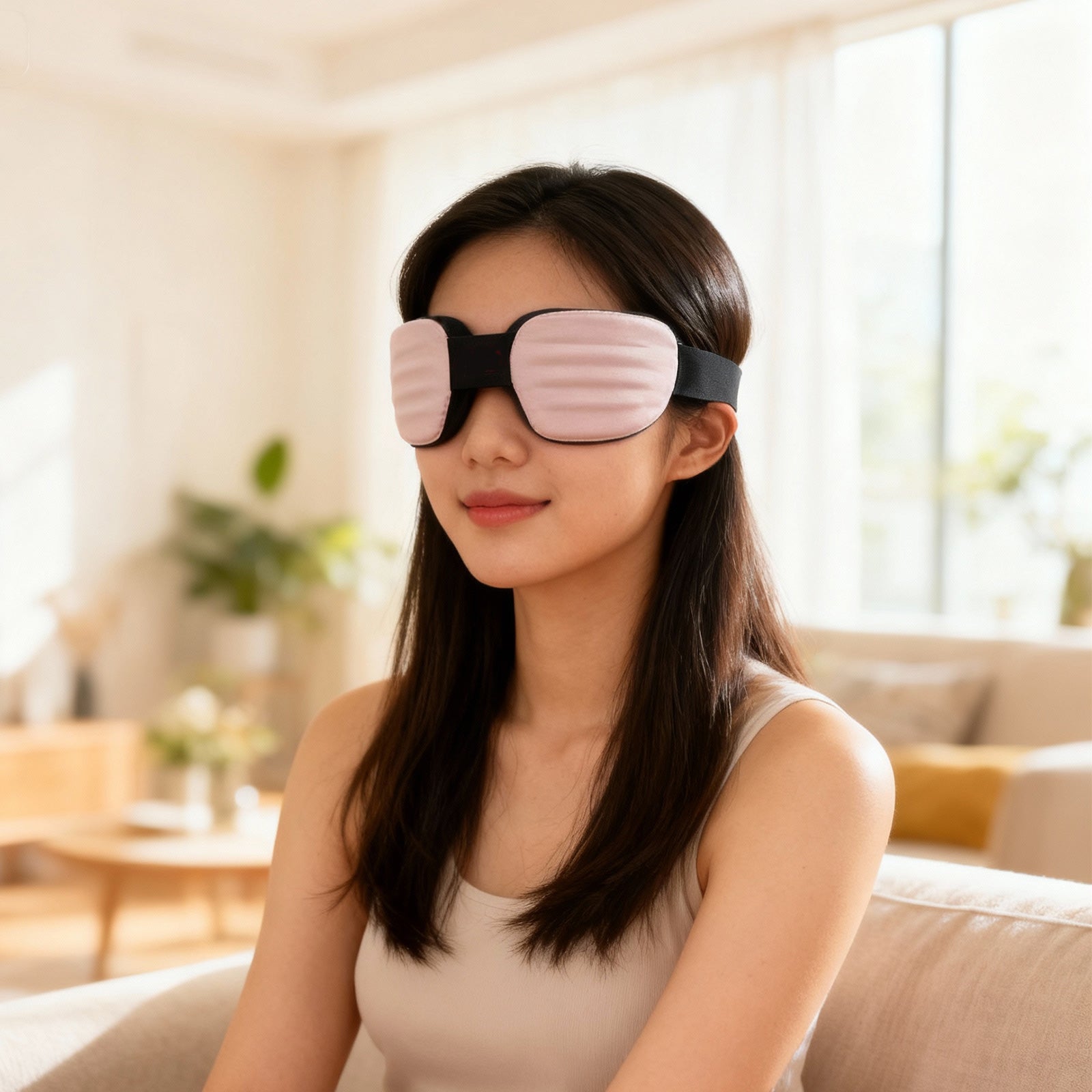 Fismool Pocket Sleep Mask 2.0 Pink | Compact and foldable travel sleep mask for restful sleep on-the-go