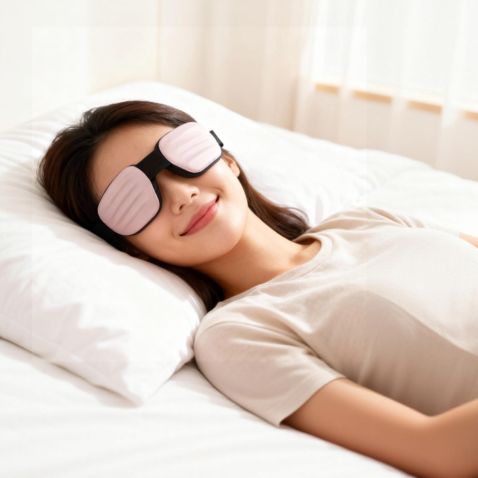 Fismool Pocket Sleep Mask 2.0 Silver - Light Blocking Eye Mask for Travel and Deep Sleep