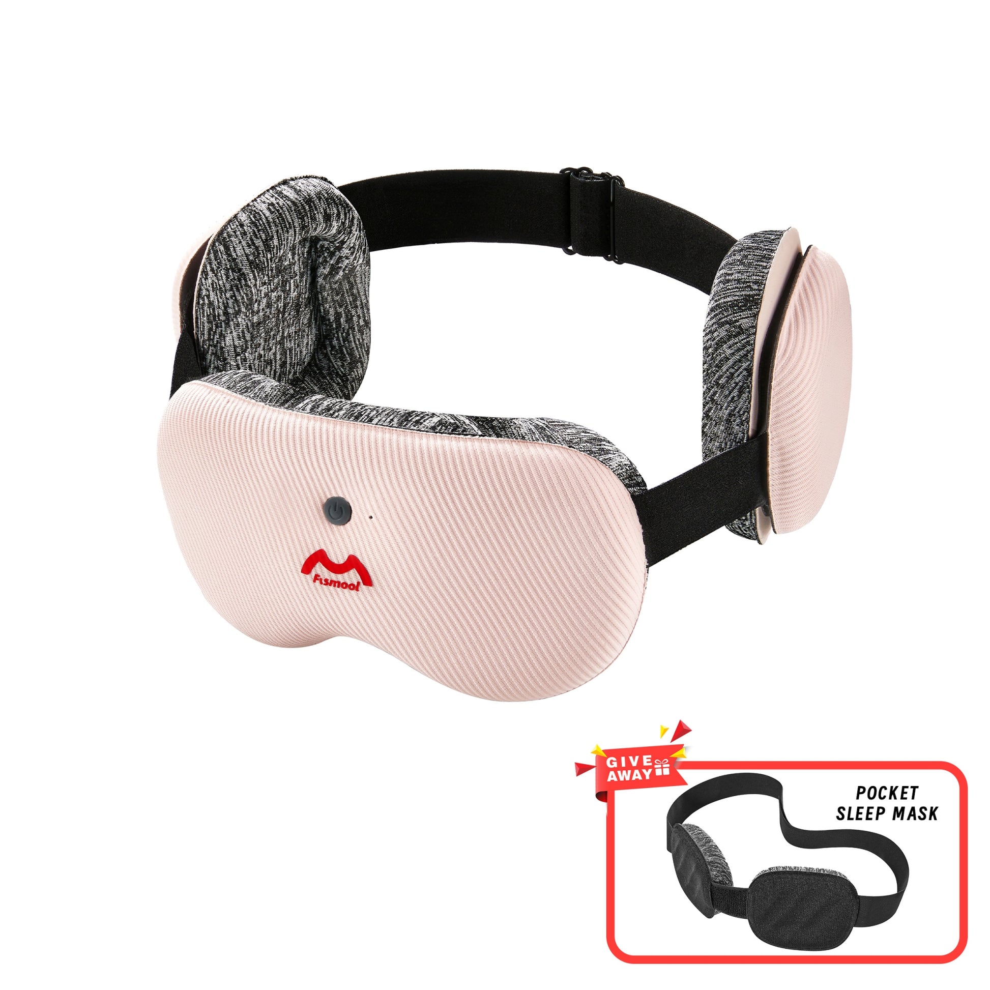 Fismool Pocket Sleep Mask Pink – 100% Blackout Eye Mask with Bonus Pocket Mask for Travel