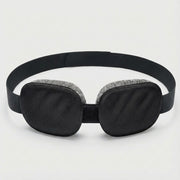 Fismool Sleep Mask 2.0 Black - Front View, Adjustable Eye Cups, Soft and Comfortable Design for Dry Eyes and Better Sleep.