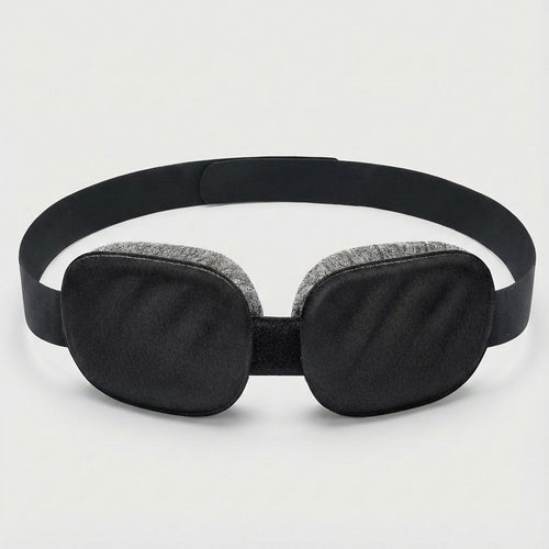 Fismool Sleep Mask 2.0 Black - Front View, Adjustable Eye Cups, Soft and Comfortable Design for Dry Eyes and Better Sleep.