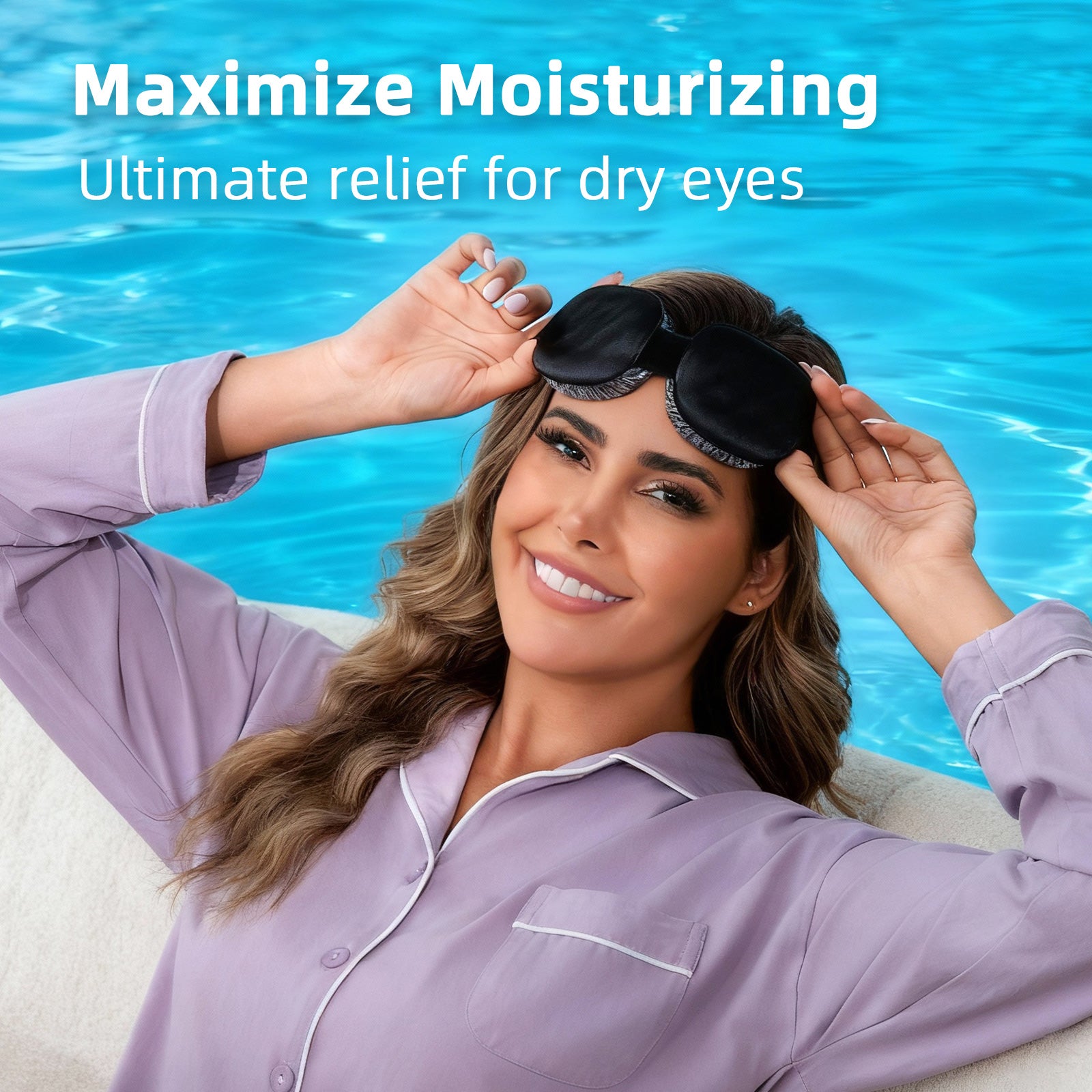 Fismool Sleep Mask 2.0 - Black for maximum moisturizing and ultimate relief for dry eyes.