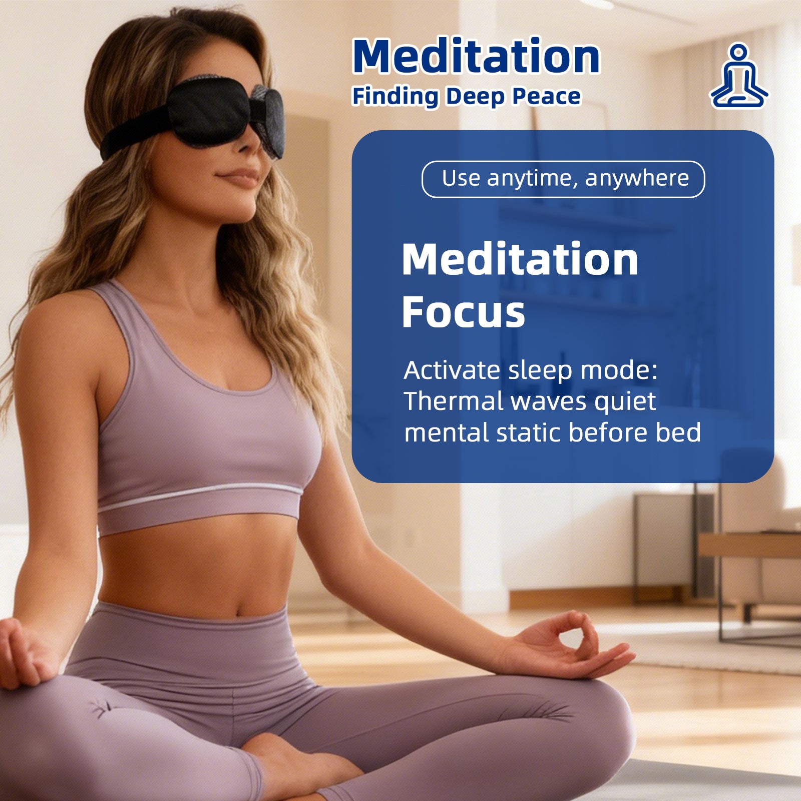 Fismool Sleep Mask 2.0 - Black, perfect for meditation focus and achieving deep, undisturbed sleep.