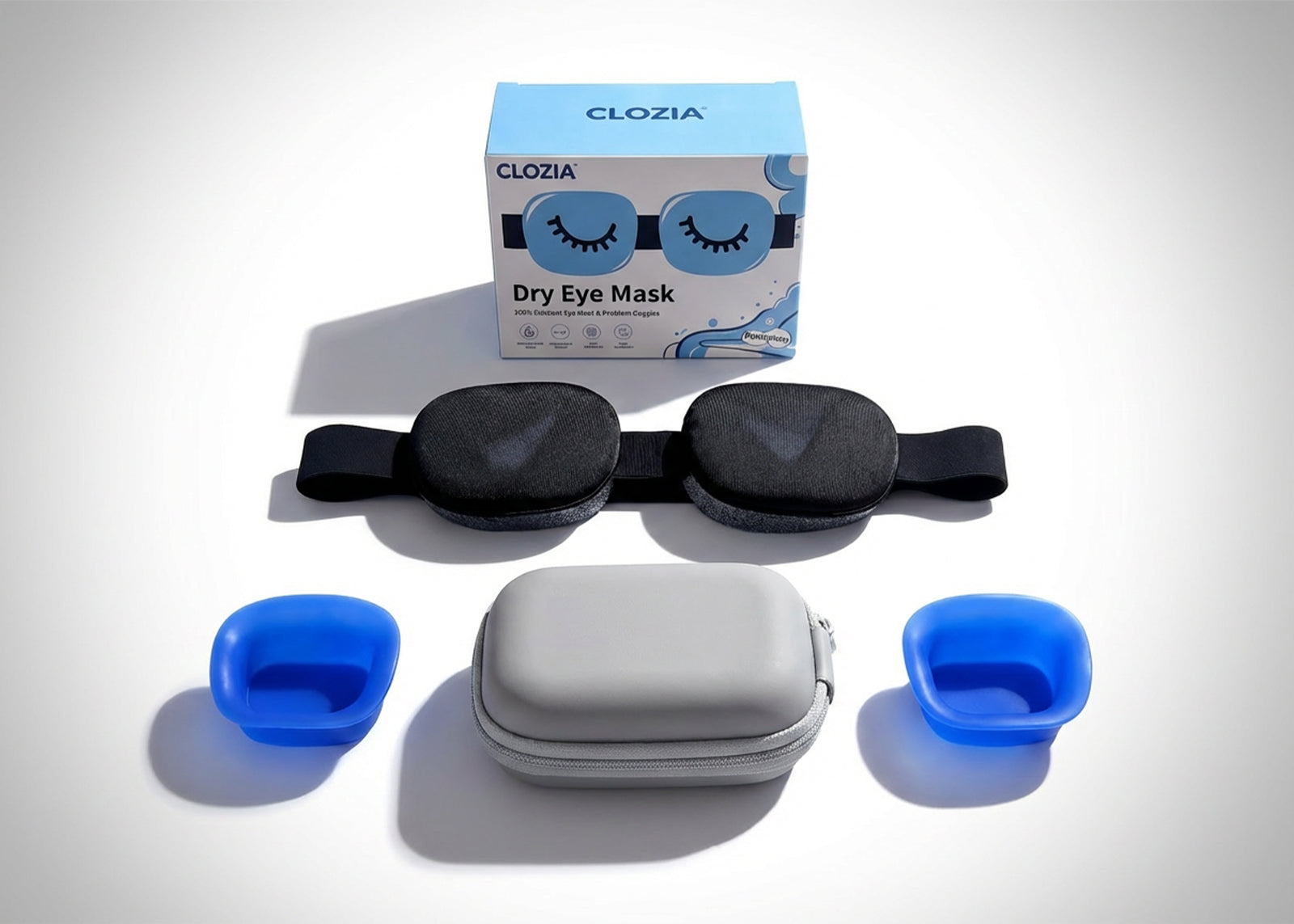 Fismool Sleep Mask 2.0-Black – Moisturizing Eye Mask with PVC Portable Case, Perfect for Travel