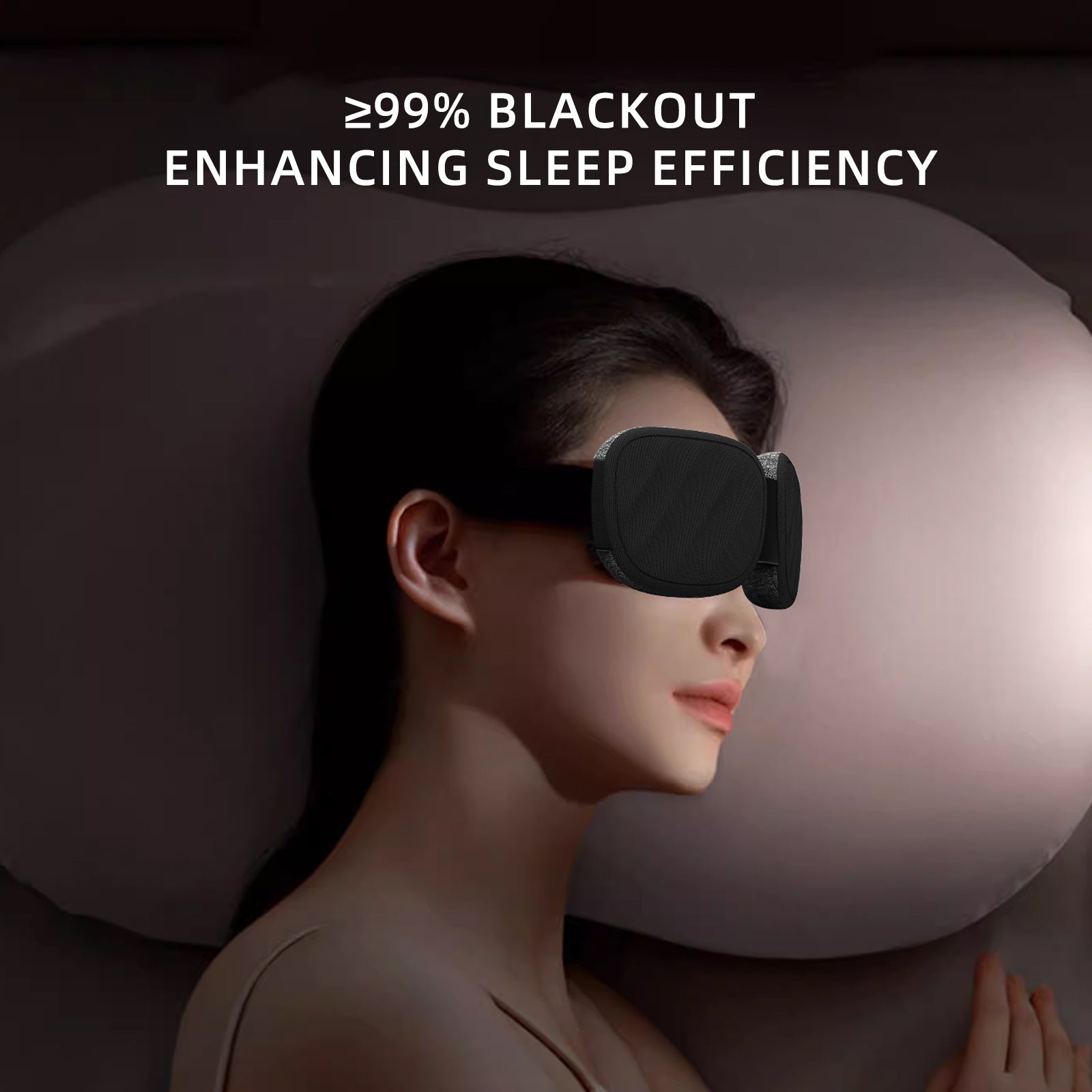 Fismool Pocket Sleep Mask Black – 99% Blackout Eye Mask for Sleeping & Travel, Enhancing Sleep Efficiency