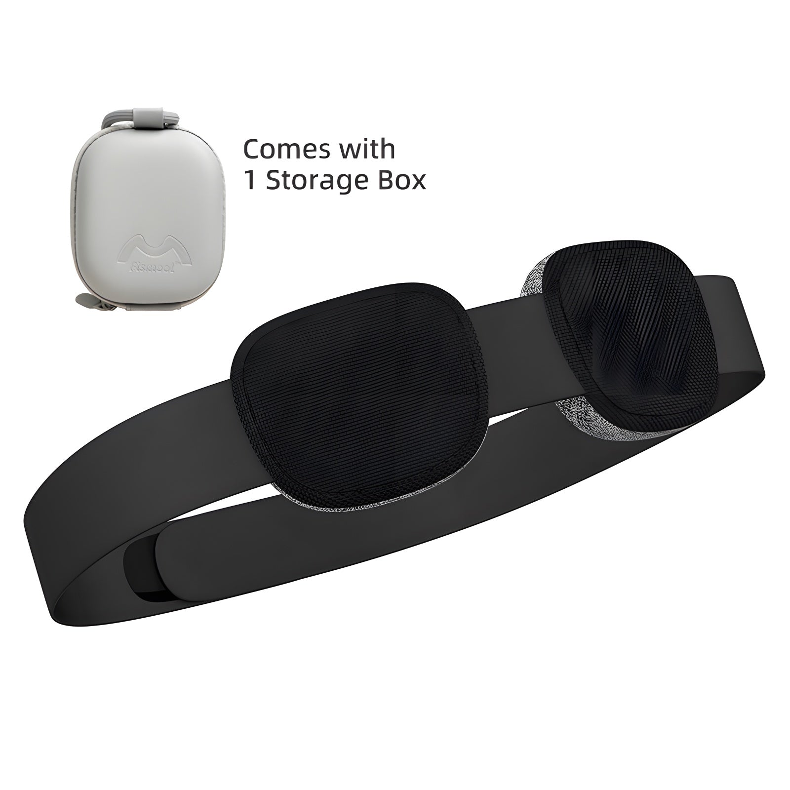 Fismool Pocket Sleep Mask Black – 100% Blackout Eye Mask with Storage Box for Travel & Sleeping