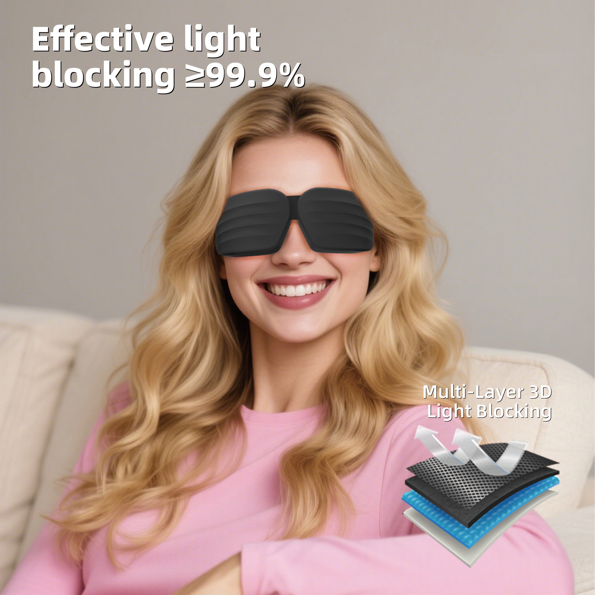 Fismool Pocket Sleep Mask 2.0 Pink | Comfort for Sleep